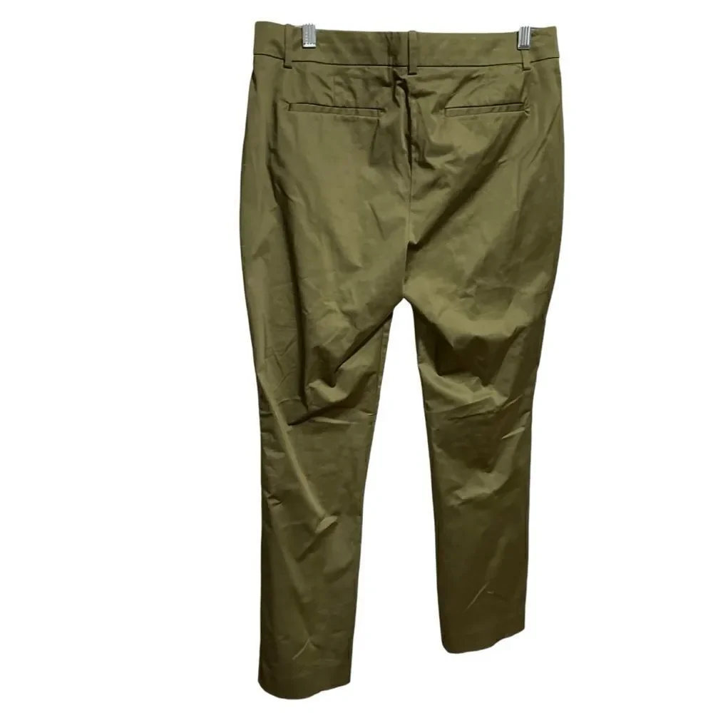 J.Crew Full-length stretch sateen pant (Olive Green)